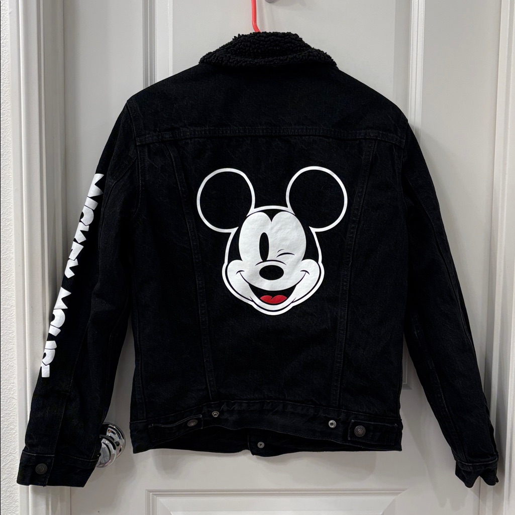 Rare Black Levis Disney Mickey Mouse Collab Jacket Small Euc